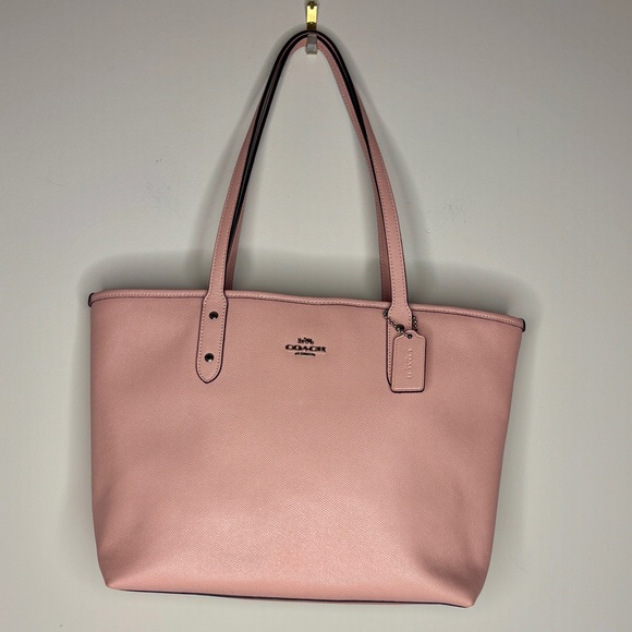 Coach City Tote Bag Petal Pink Blush Crossgrain Leather Handbag Like New Purse - Picture 3 of 10